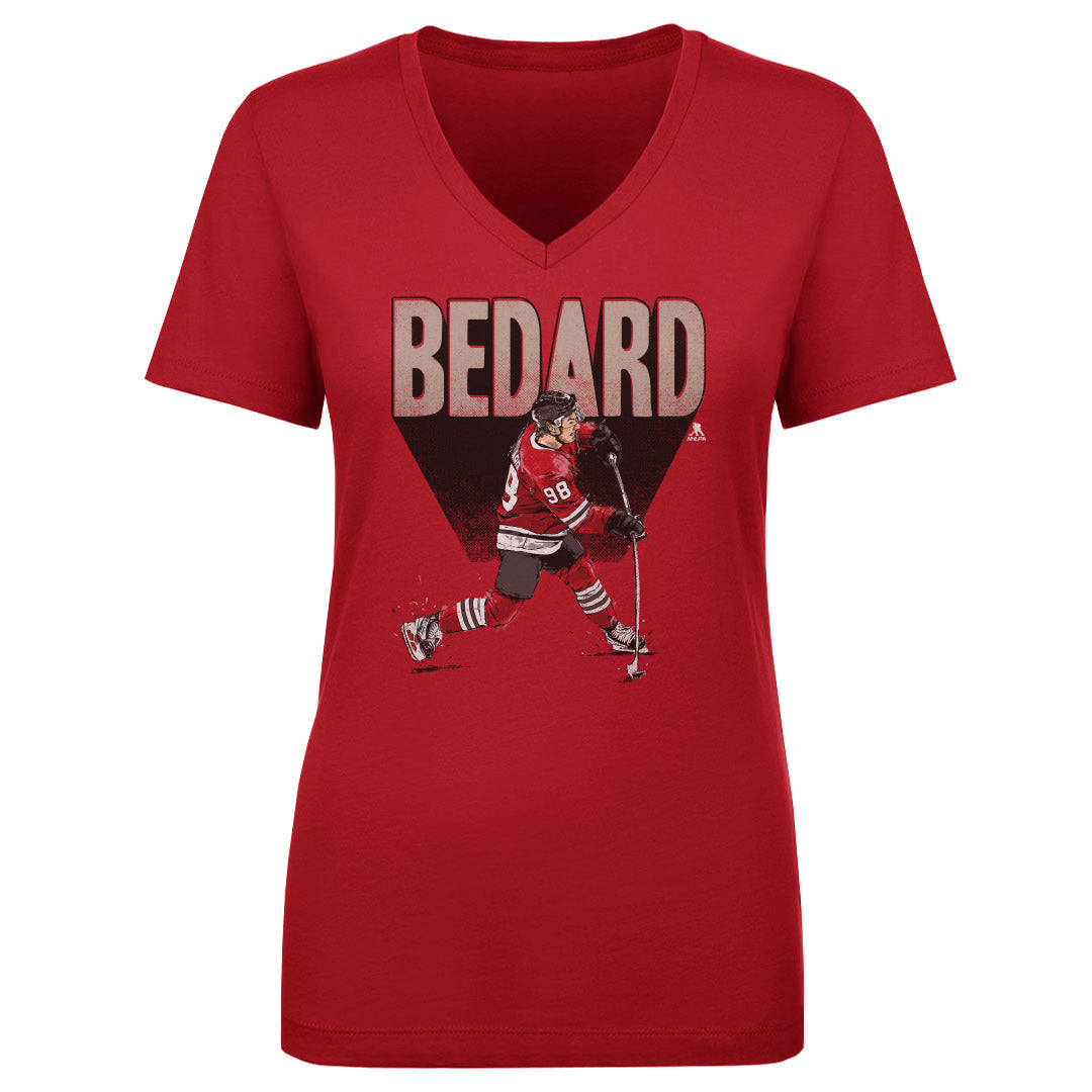 Connor Bedard Women&#39;s V-Neck T-Shirt | 500 LEVEL