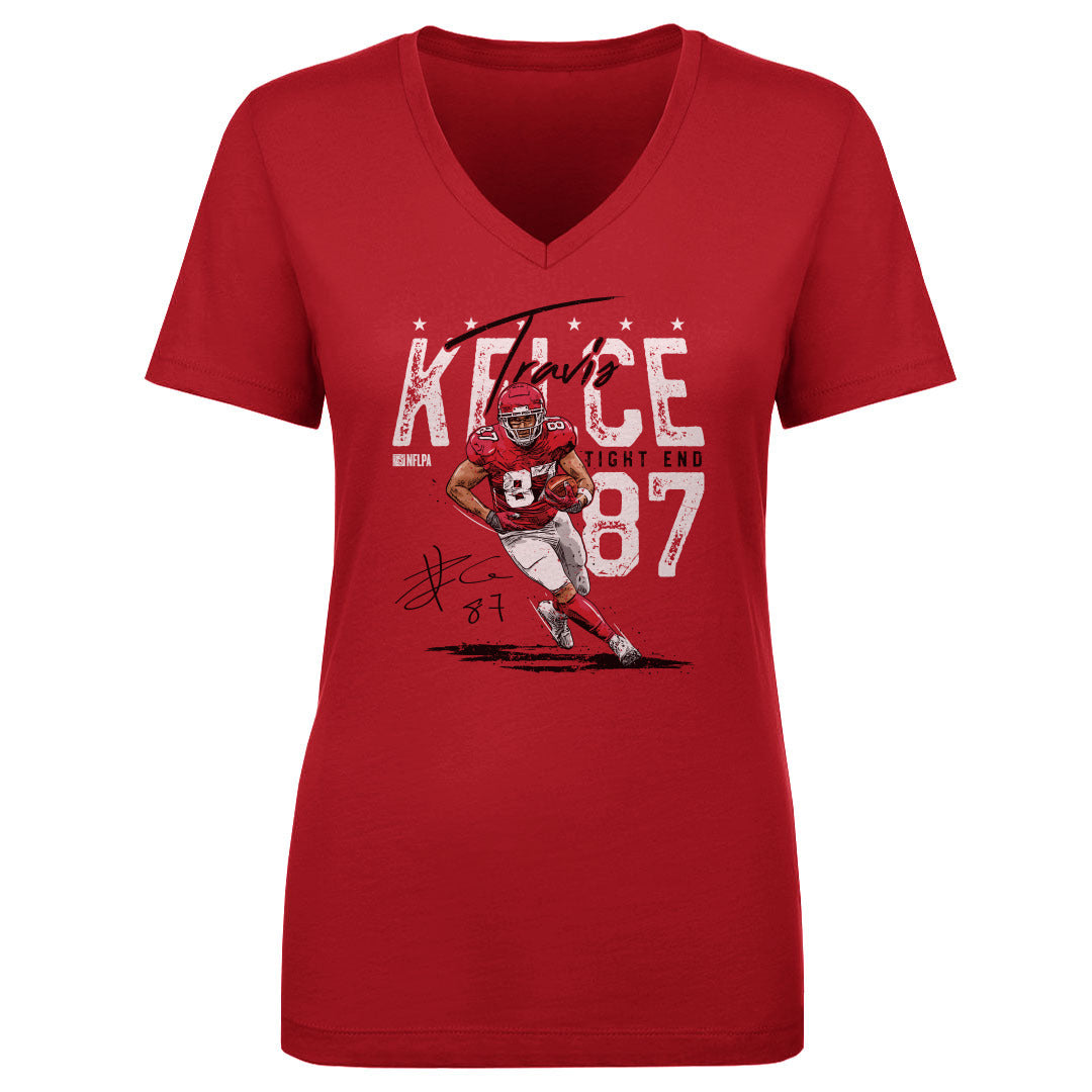 Travis Kelce Women's V-Neck T-Shirt | 500 LEVEL