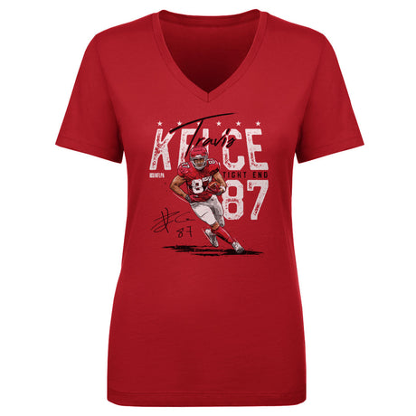 Travis Kelce Women's V-Neck T-Shirt | 500 LEVEL