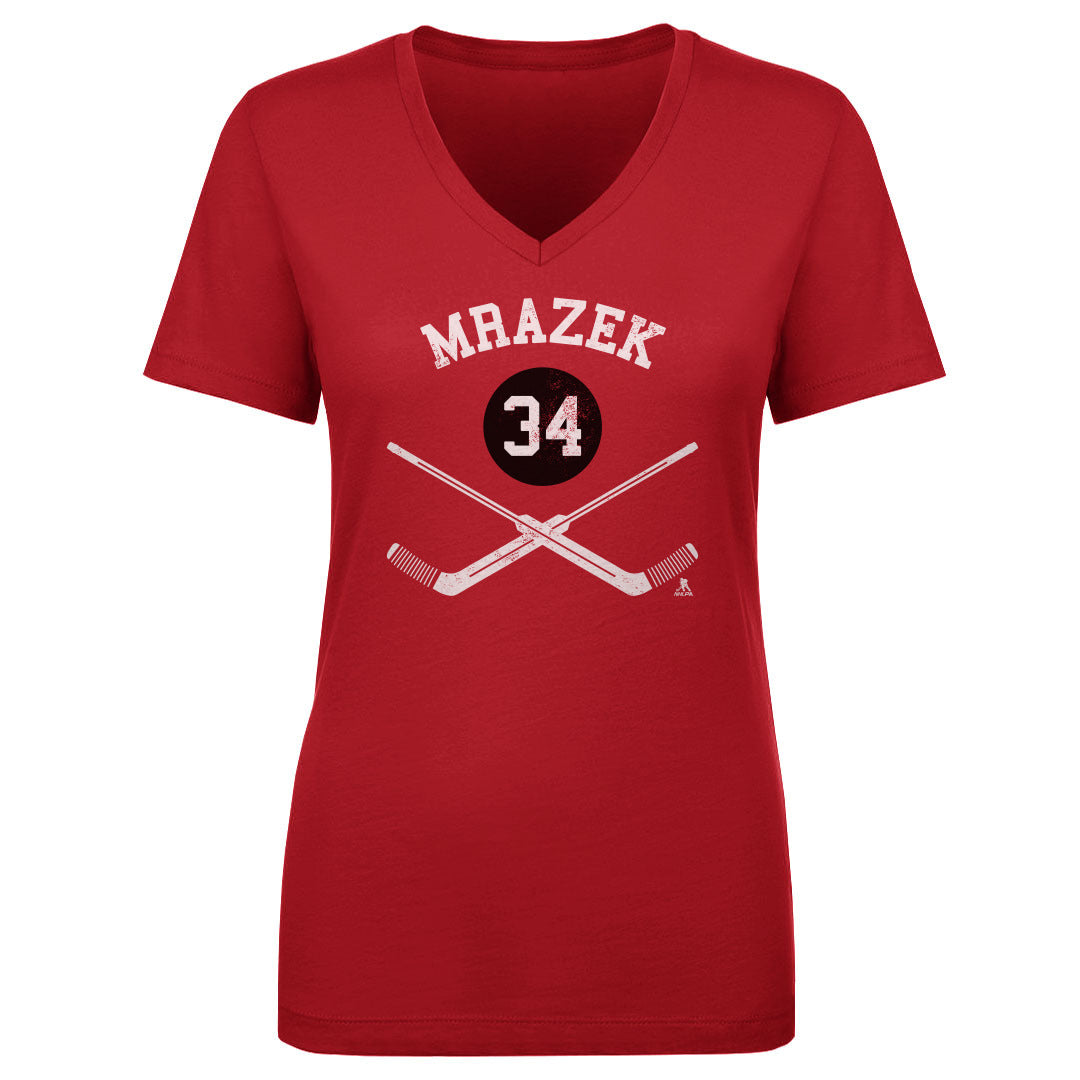 Petr Mrazek Women&#39;s V-Neck T-Shirt | 500 LEVEL