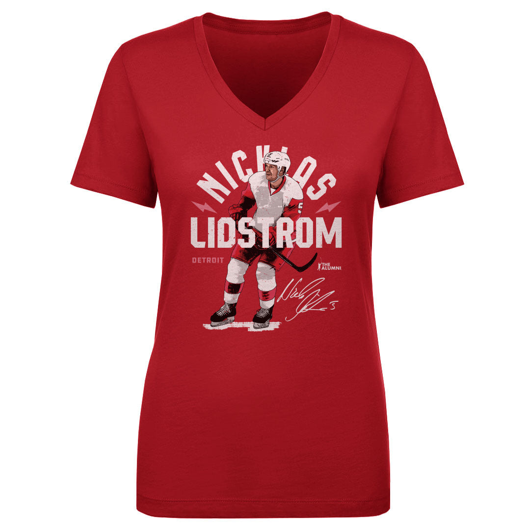Nicklas Lidstrom Women's V-Neck T-Shirt | 500 LEVEL