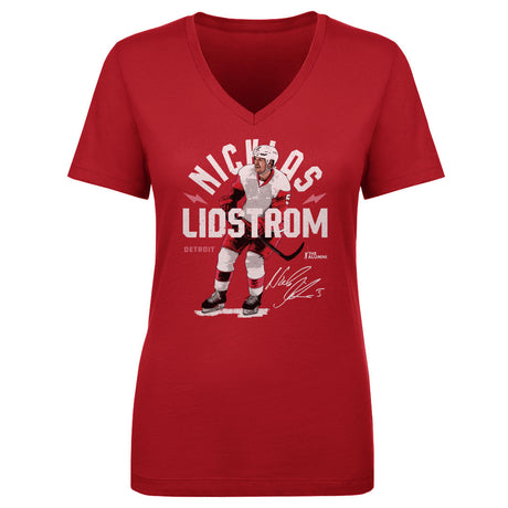 Nicklas Lidstrom Women's V-Neck T-Shirt | 500 LEVEL