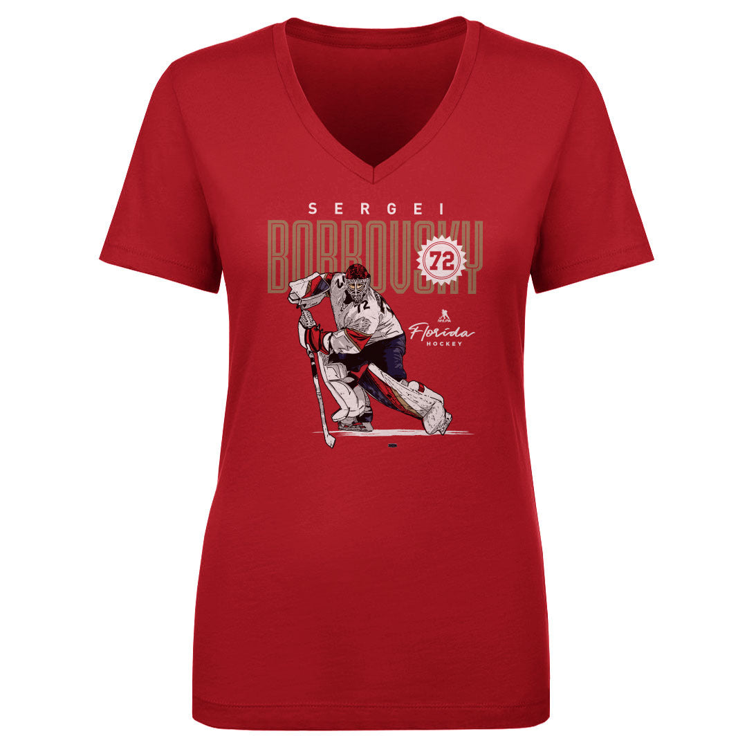 Sergei Bobrovsky Women's V-Neck T-Shirt | 500 LEVEL