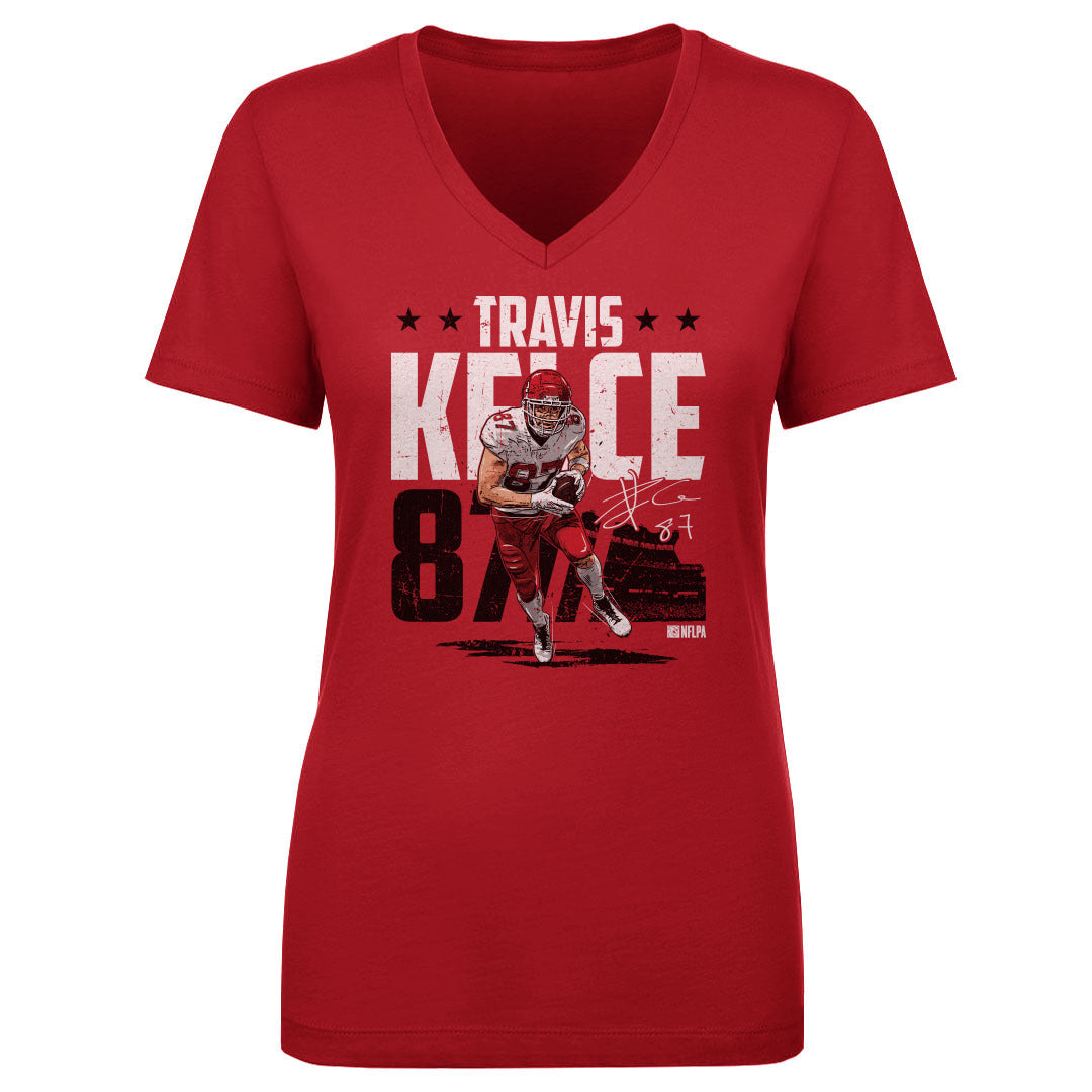 Travis Kelce Women's V-Neck T-Shirt | 500 LEVEL