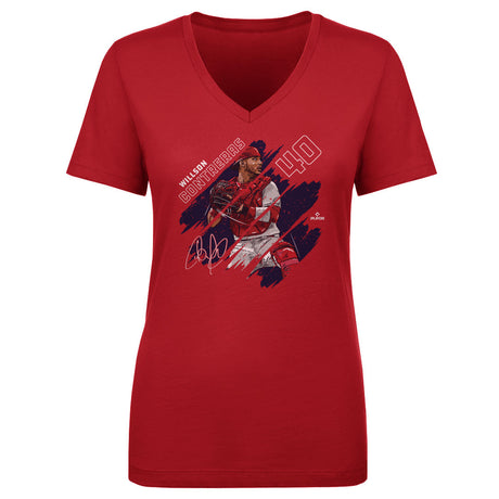 Willson Contreras Women's V-Neck T-Shirt | 500 LEVEL