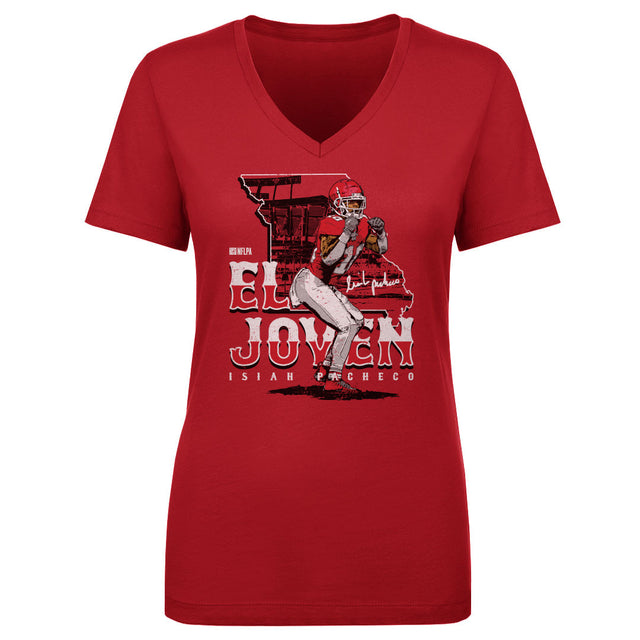 Isiah Pacheco Women's V-Neck T-Shirt | 500 LEVEL