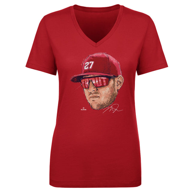 Mike Trout Women's V-Neck T-Shirt | 500 LEVEL