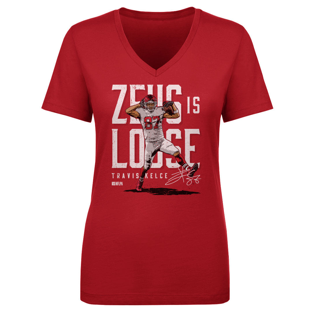 Travis Kelce Women's V-Neck T-Shirt | 500 LEVEL