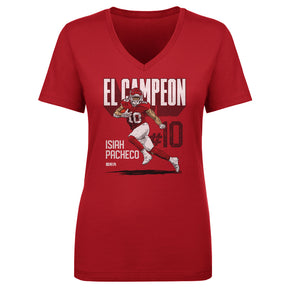 Isiah Pacheco Women's V-Neck T-Shirt | 500 LEVEL