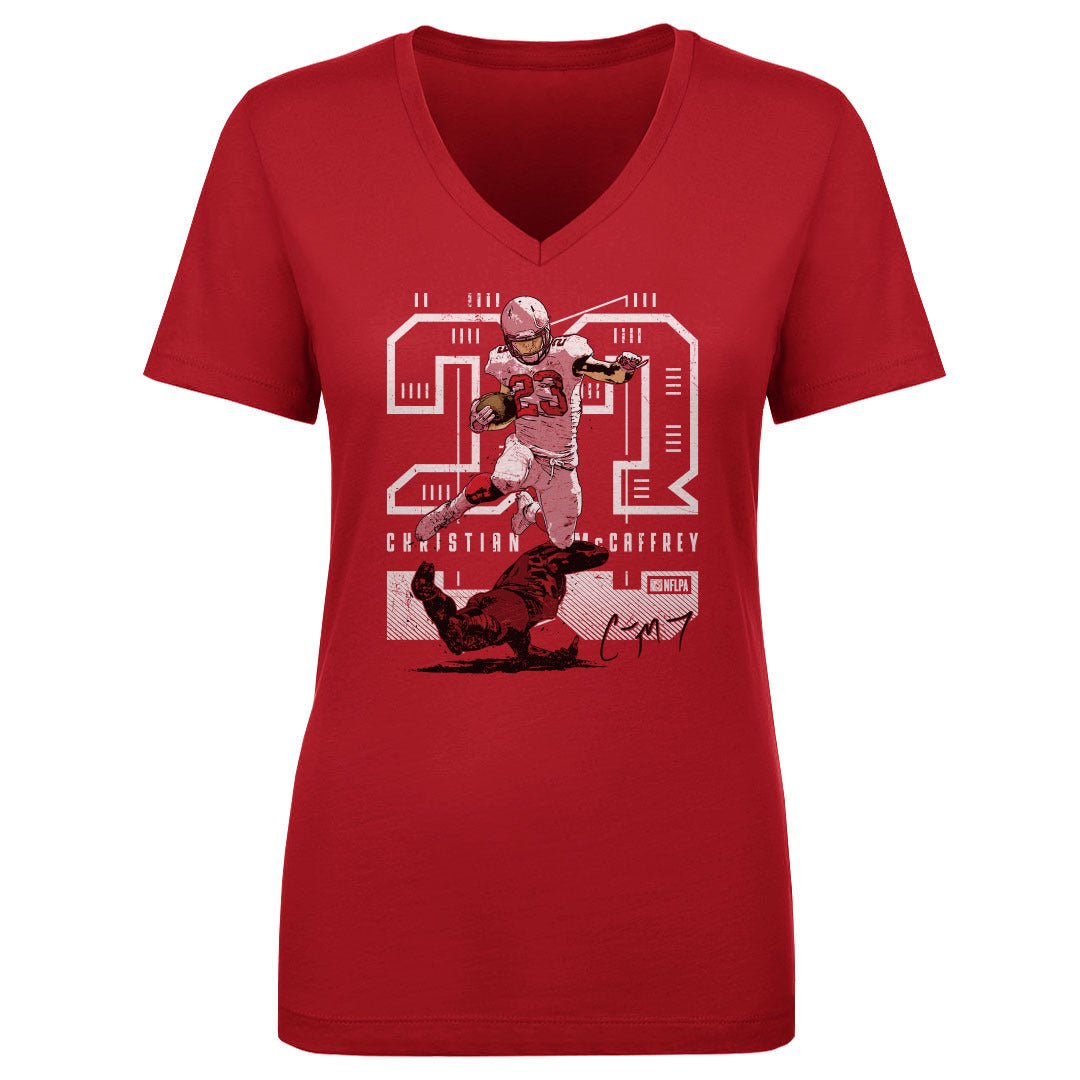 Christian McCaffrey Women's V-Neck T-Shirt | 500 LEVEL