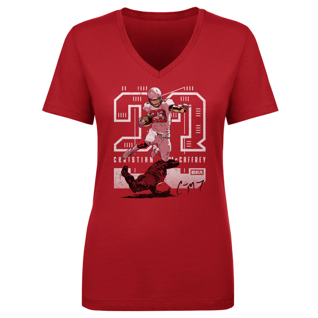 Christian McCaffrey Women&#39;s V-Neck T-Shirt | 500 LEVEL