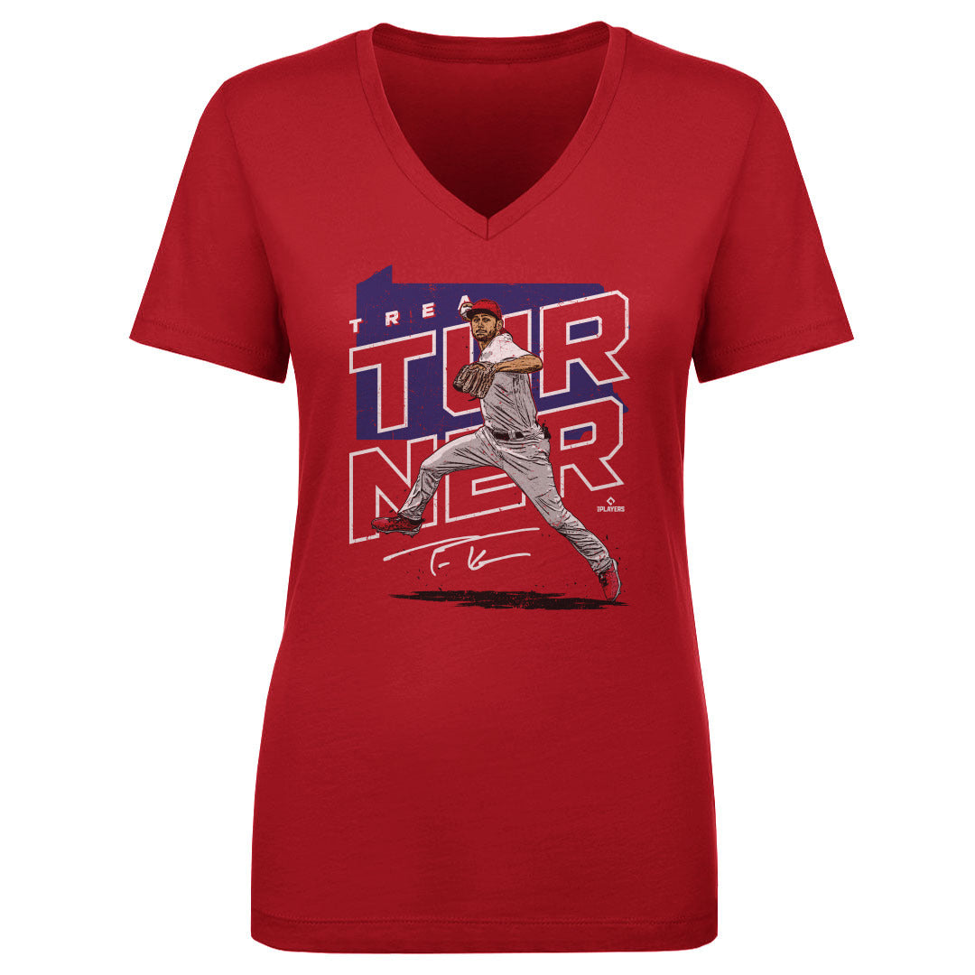 Trea Turner Women&#39;s V-Neck T-Shirt | 500 LEVEL