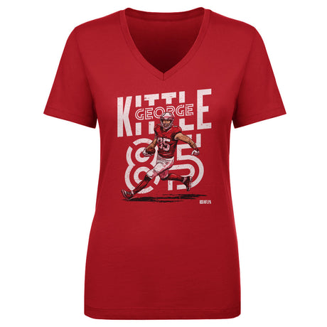 George Kittle Women's V-Neck T-Shirt | 500 LEVEL
