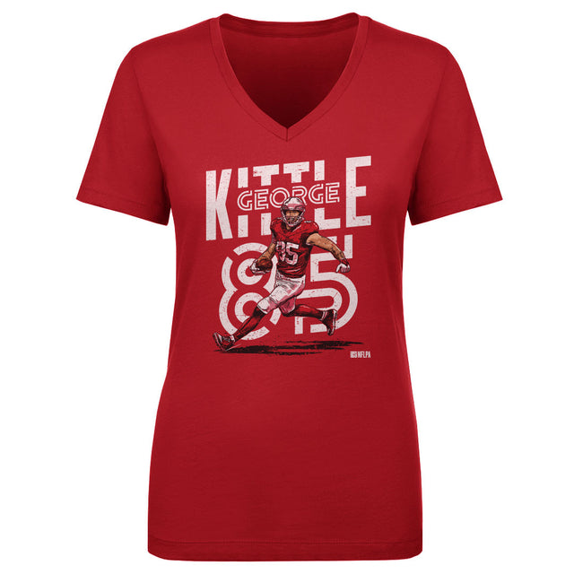 George Kittle Women's V-Neck T-Shirt | 500 LEVEL