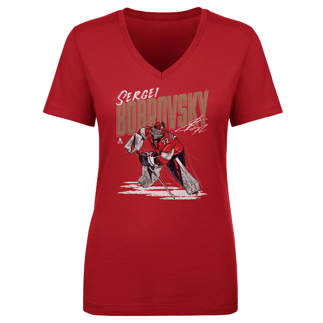 Sergei Bobrovsky Women's V-Neck T-Shirt | 500 LEVEL