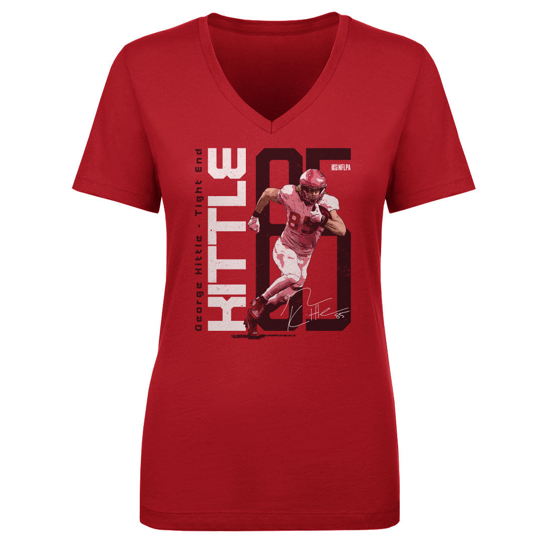 George Kittle Women's V-Neck T-Shirt | 500 LEVEL