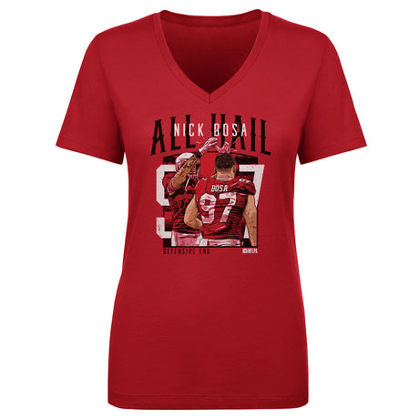 Nick Bosa Women's V-Neck T-Shirt | 500 LEVEL