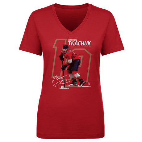 Matthew Tkachuk Women's V-Neck T-Shirt | 500 LEVEL
