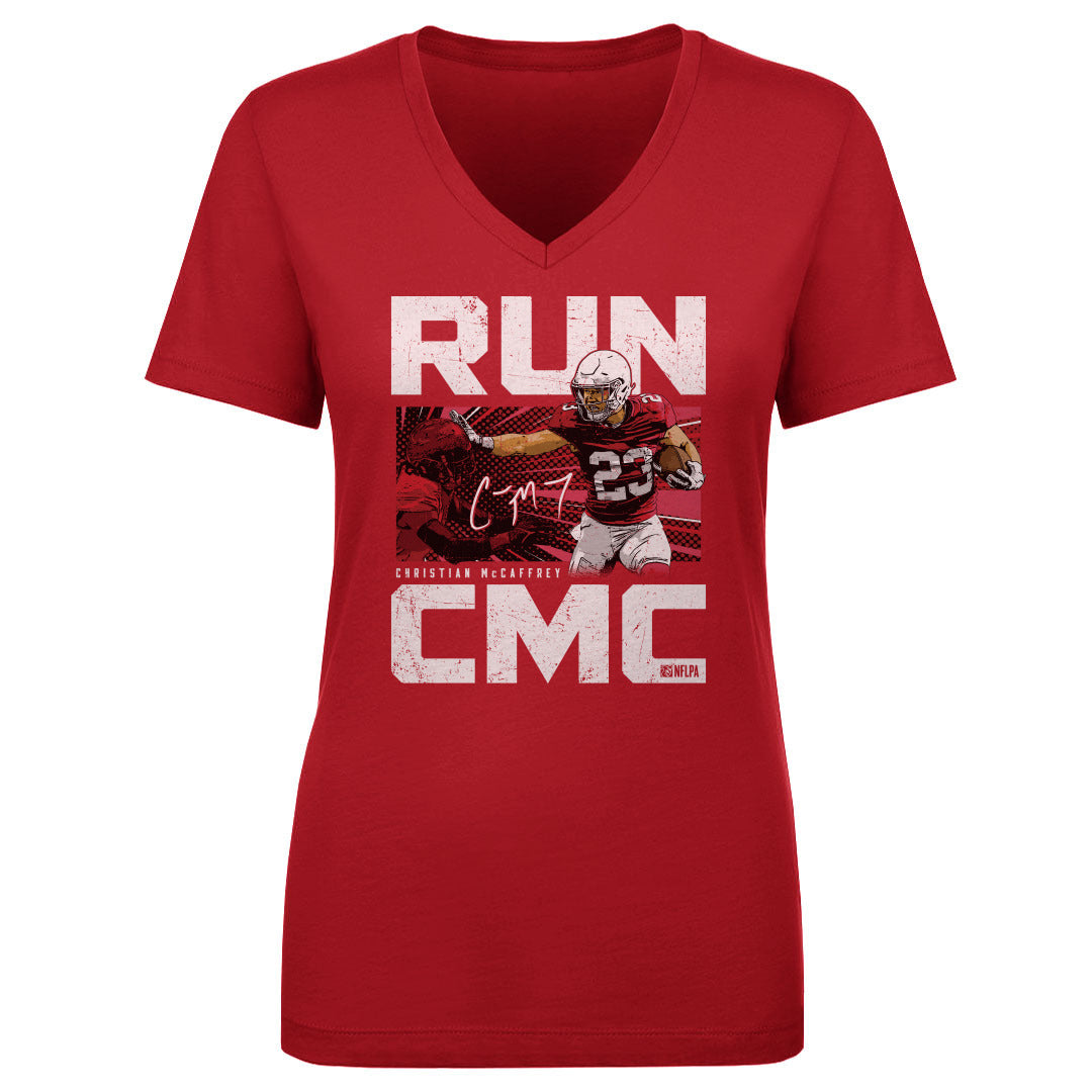 Christian McCaffrey Women's V-Neck T-Shirt | 500 LEVEL
