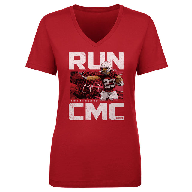 Christian McCaffrey Women's V-Neck T-Shirt | 500 LEVEL