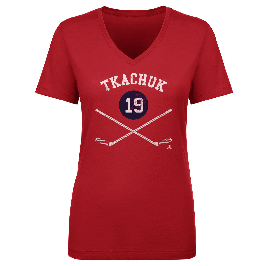 Matthew Tkachuk Women&#39;s V-Neck T-Shirt | 500 LEVEL