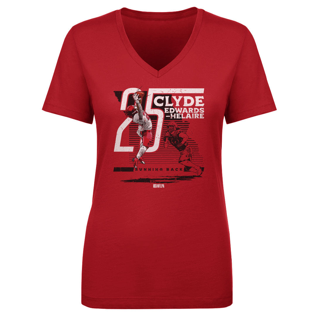 Clyde Edwards-Helaire Women&#39;s V-Neck T-Shirt | 500 LEVEL