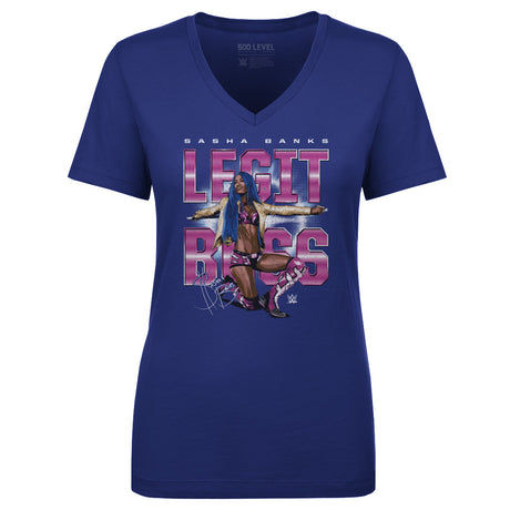 Sasha Banks Women's V-Neck T-Shirt | 500 LEVEL