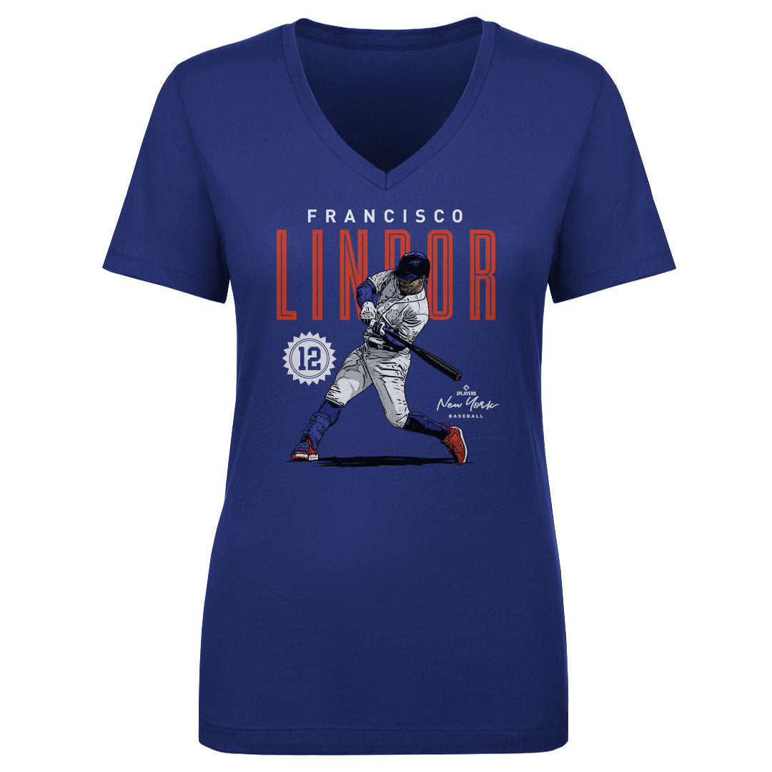 Francisco Lindor Women's V-Neck T-Shirt | 500 LEVEL