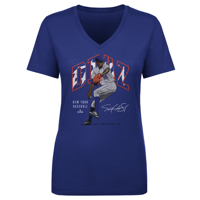 Edwin Diaz Women's V-Neck T-Shirt | 500 LEVEL