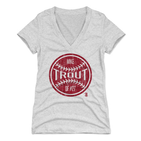 Mike Trout Women's V-Neck T-Shirt | 500 LEVEL
