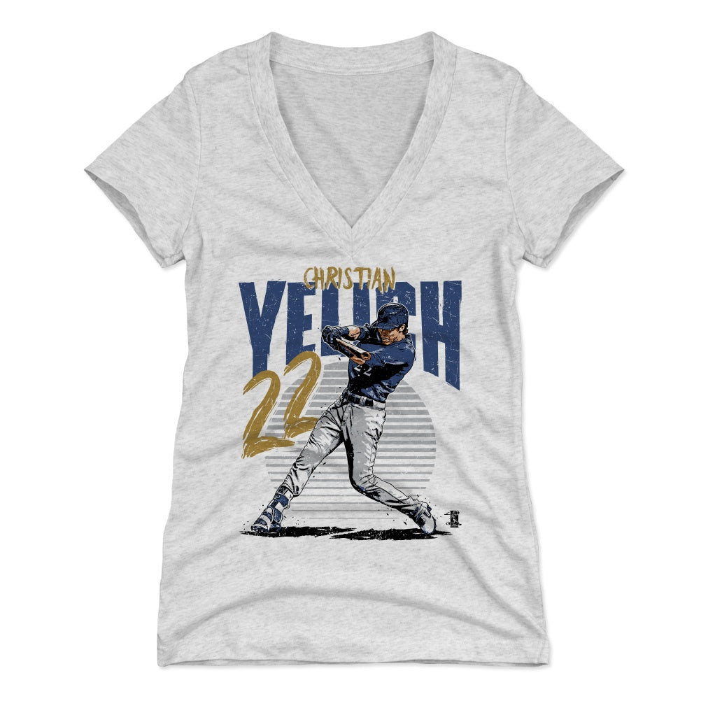 Christian Yelich Women's V-Neck T-Shirt | 500 LEVEL