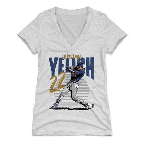 Christian Yelich Women's V-Neck T-Shirt | 500 LEVEL