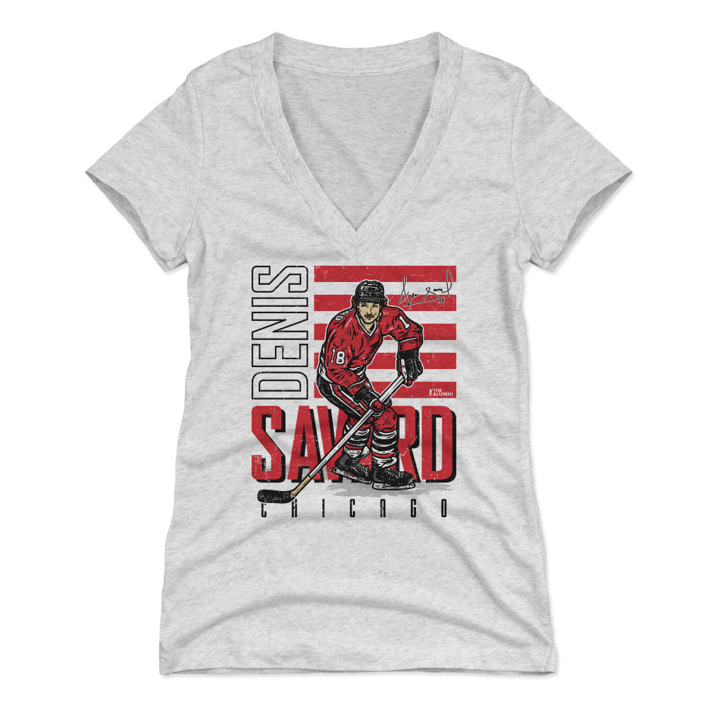 Denis Savard Women's V-Neck T-Shirt | 500 LEVEL