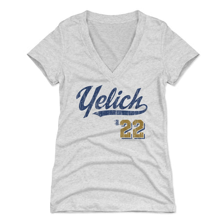 Christian Yelich Women's V-Neck T-Shirt | 500 LEVEL
