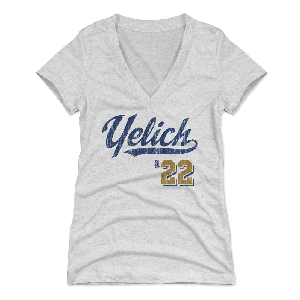 Christian Yelich Women&#39;s V-Neck T-Shirt | 500 LEVEL