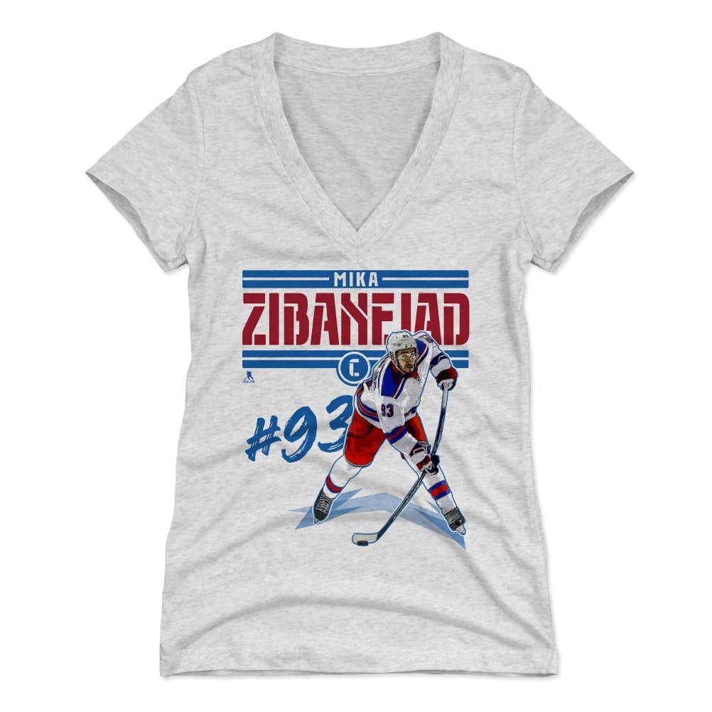 Mika Zibanejad Women&#39;s V-Neck T-Shirt | 500 LEVEL