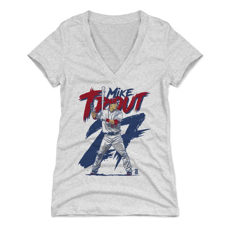 Mike Trout Women's V-Neck T-Shirt | 500 LEVEL