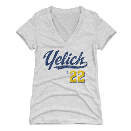 Christian Yelich Women's V-Neck T-Shirt | 500 LEVEL
