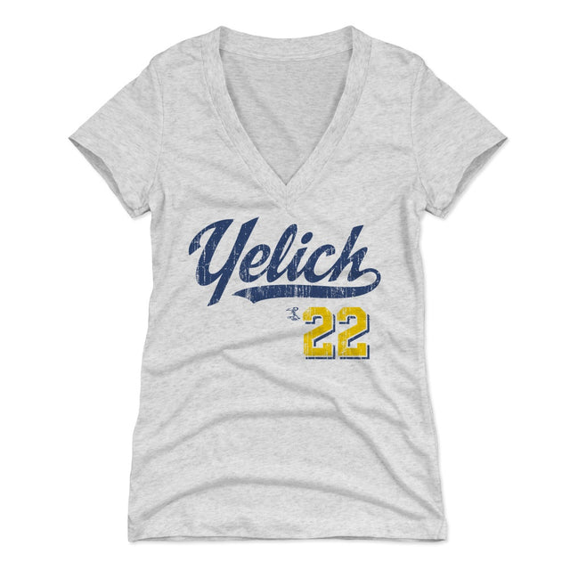 Christian Yelich Women's V-Neck T-Shirt | 500 LEVEL