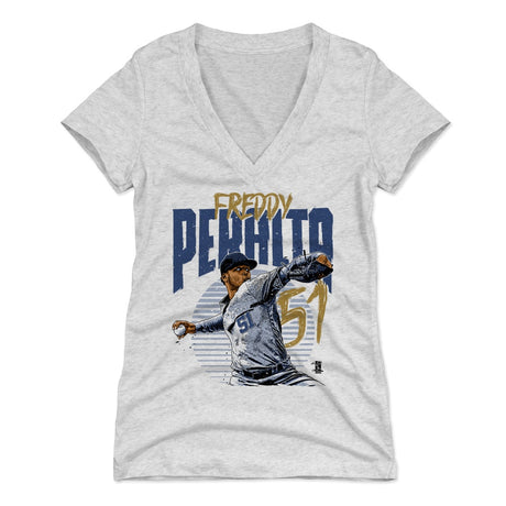 Freddy Peralta Women's V-Neck T-Shirt | 500 LEVEL