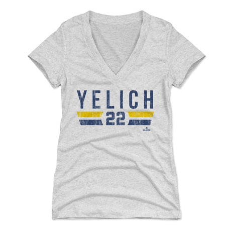 Christian Yelich Women's V-Neck T-Shirt | 500 LEVEL