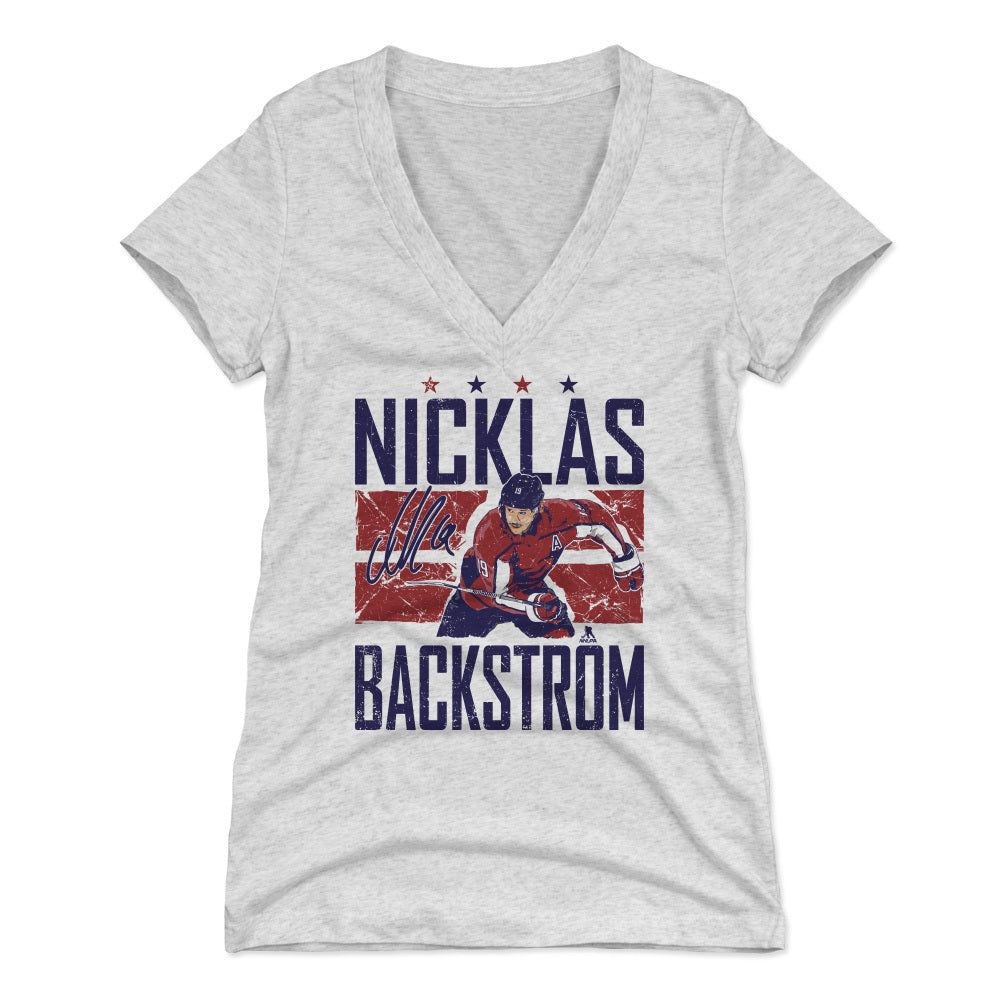 Nicklas Backstrom Women's V-Neck T-Shirt | 500 LEVEL