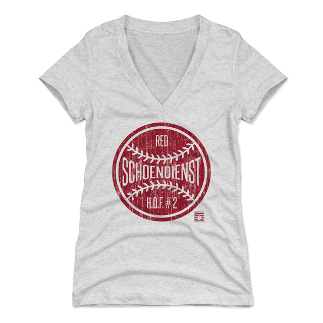 Red Schoendienst Women's V-Neck T-Shirt | 500 LEVEL