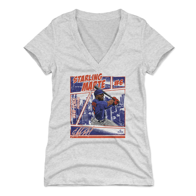 Starling Marte Women's V-Neck T-Shirt | 500 LEVEL