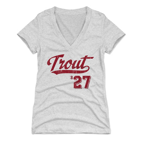 Mike Trout Women's V-Neck T-Shirt | 500 LEVEL