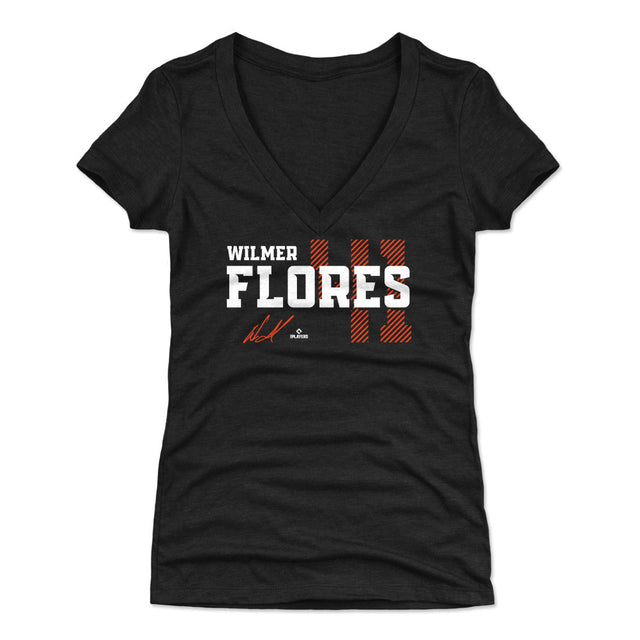 Wilmer Flores Women's V-Neck T-Shirt | 500 LEVEL