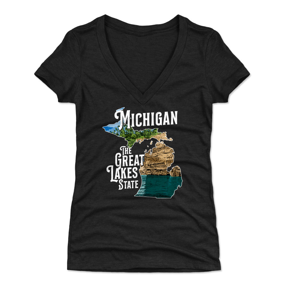 Michigan Women&#39;s V-Neck T-Shirt | 500 LEVEL