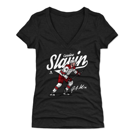 Jaccob Slavin Women's V-Neck T-Shirt | 500 LEVEL