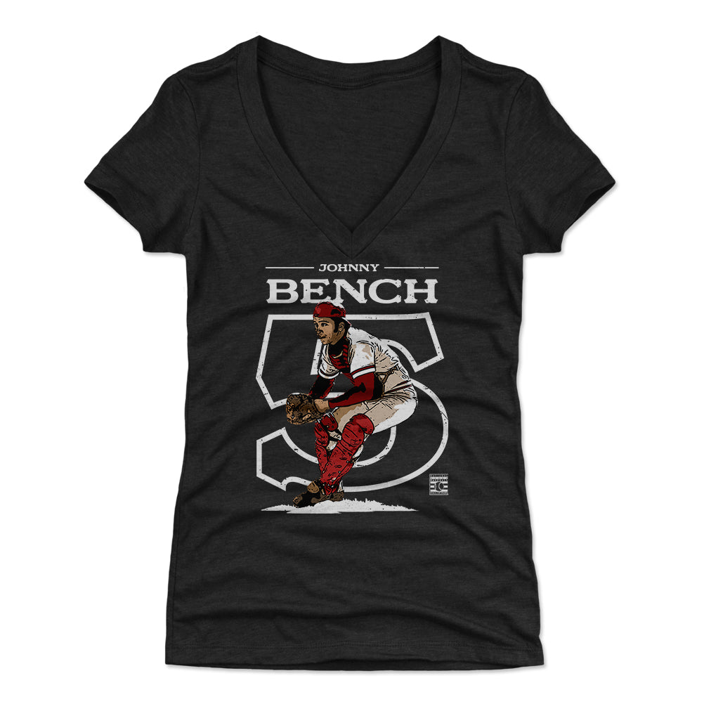 Johnny Bench Women's V-Neck T-Shirt | 500 LEVEL