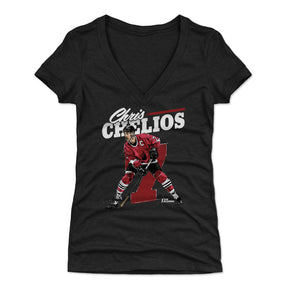 Chris Chelios Women's V-Neck T-Shirt | 500 LEVEL